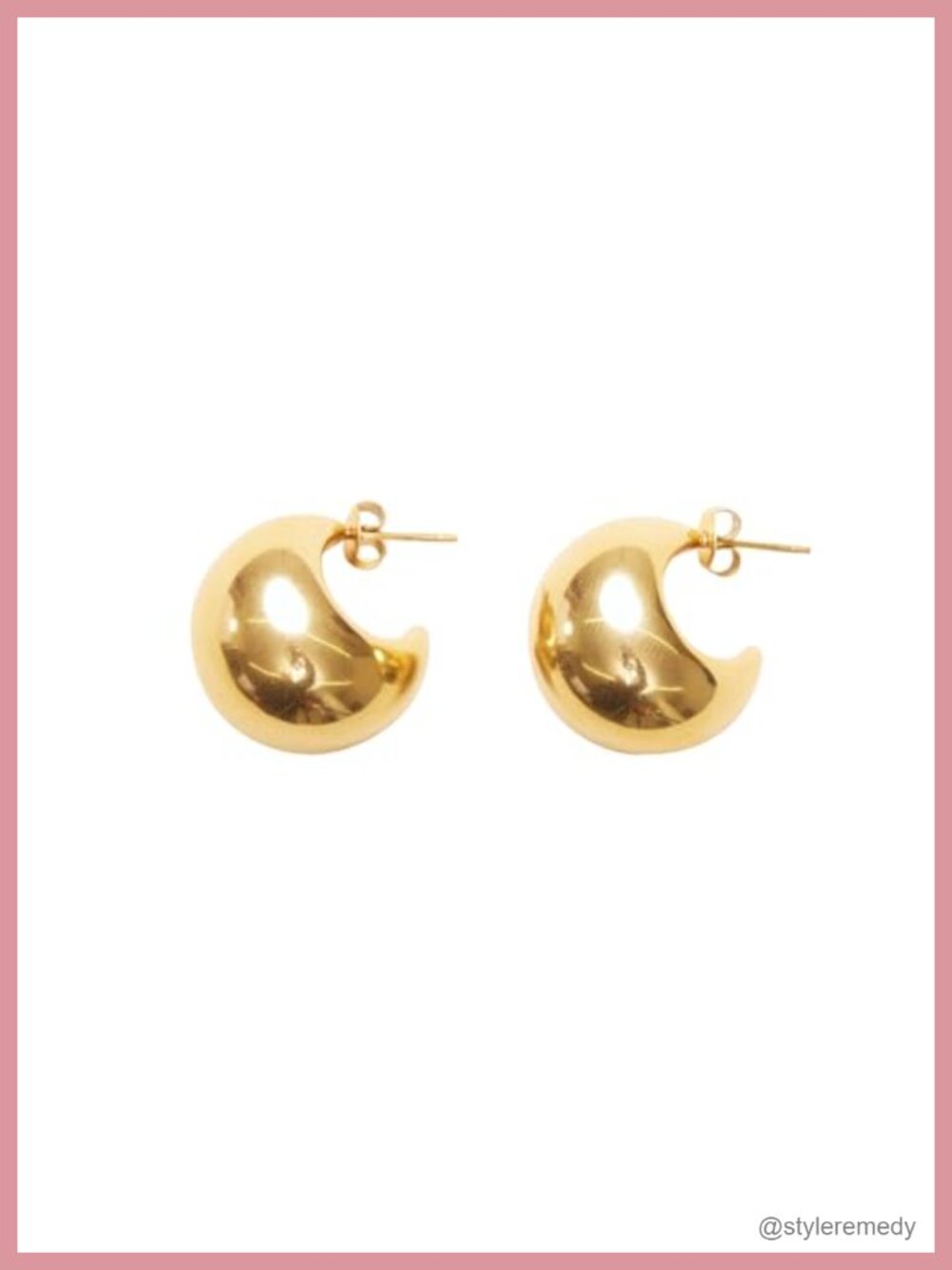 18K Gold Plated Titanium Chunky Ball Hoop Earrings Lightweight Tarnish Free